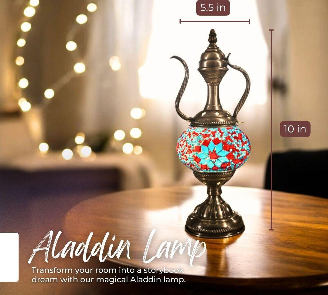 Ready-made Mosaic Lamp - Red & Blue Blossoms