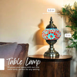 Ready-made Mosaic Lamp - Red & Blue Blossoms