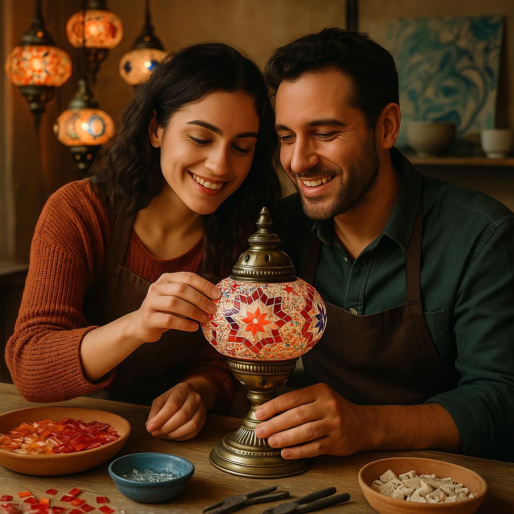 Best Date Night Ideas in Austin: Try Mosaic Lamp Making
