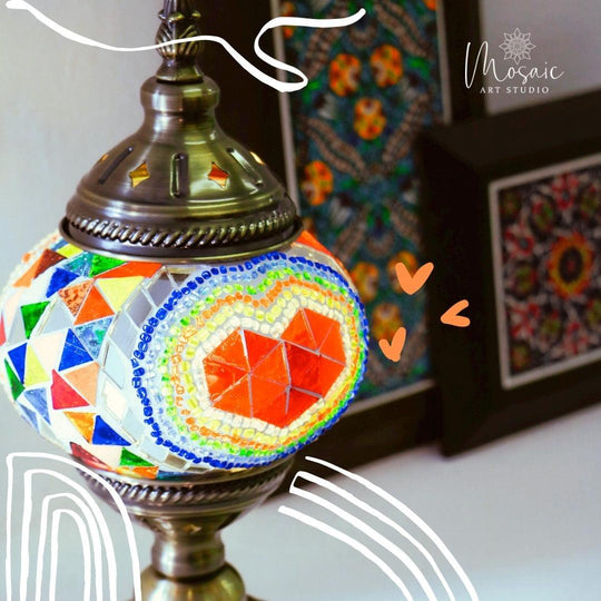 Create a Beautiful Heart Pattern on Your Turkish Mosaic Lamp - Mosaic Art Studio US