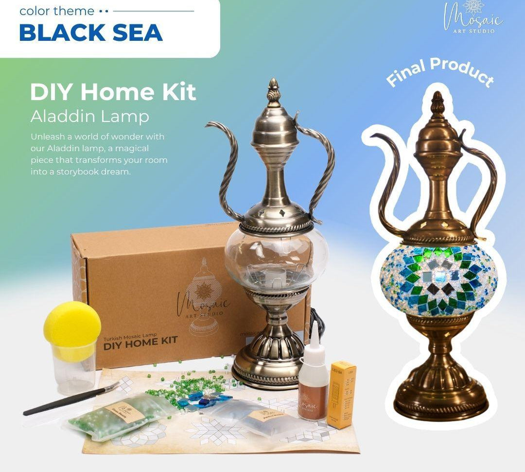 BLACK SEA Color Theme Turkish Mosaic Lamp DIY Home Kit