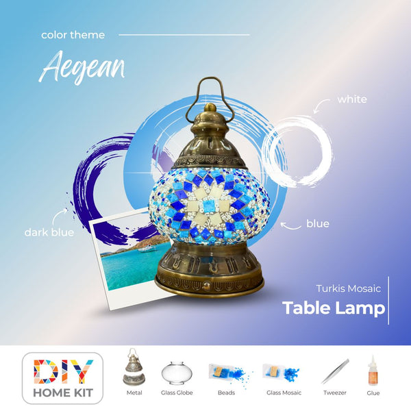 AEGEAN“ Turkish Mosaic Lamp DIY Home Kit – Mosaic Art Studio US