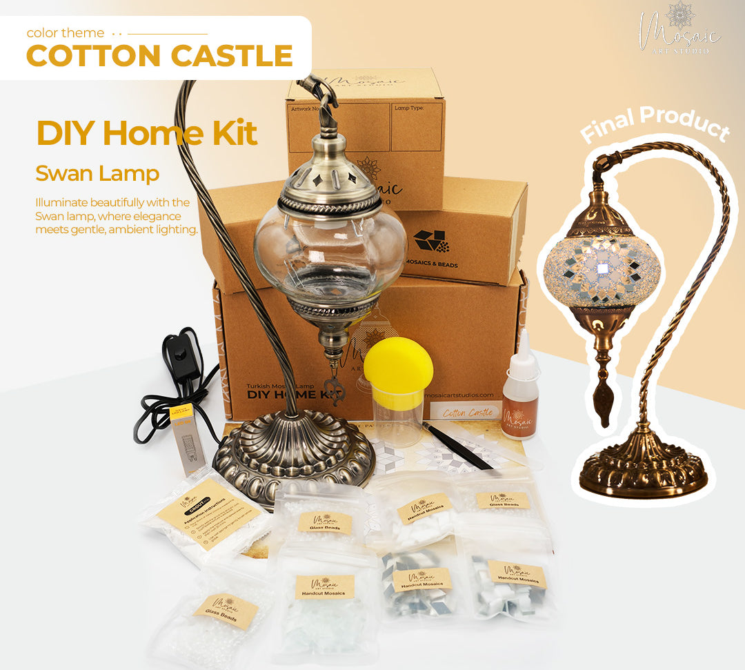 COTTON CASTLE Color Theme Turkish Mosaic Lamp DIY Home Kit - Mosaic Art Studio US