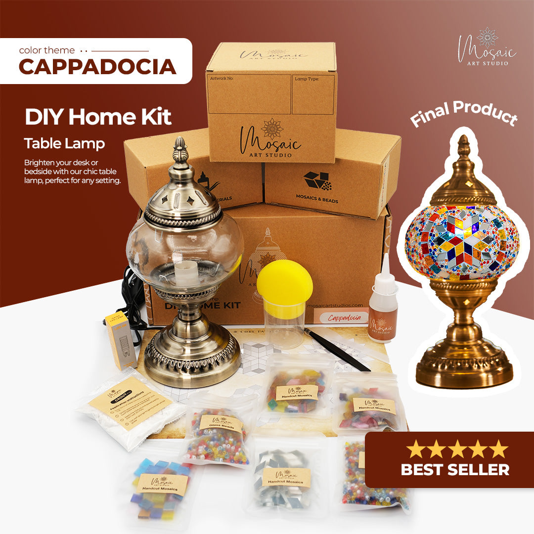 CAPPADOCIA Color Theme Turkish Mosaic Lamp DIY Home Kit - Mosaic Art Studio US