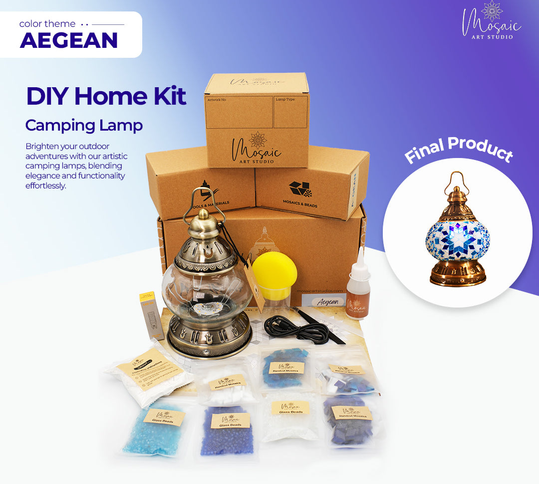 AEGEAN Color Theme Turkish Mosaic Lamp DIY Home Kit