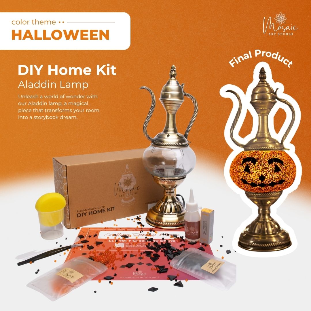 DIY Turkish Mosaic Lamp Kit – Halloween Theme