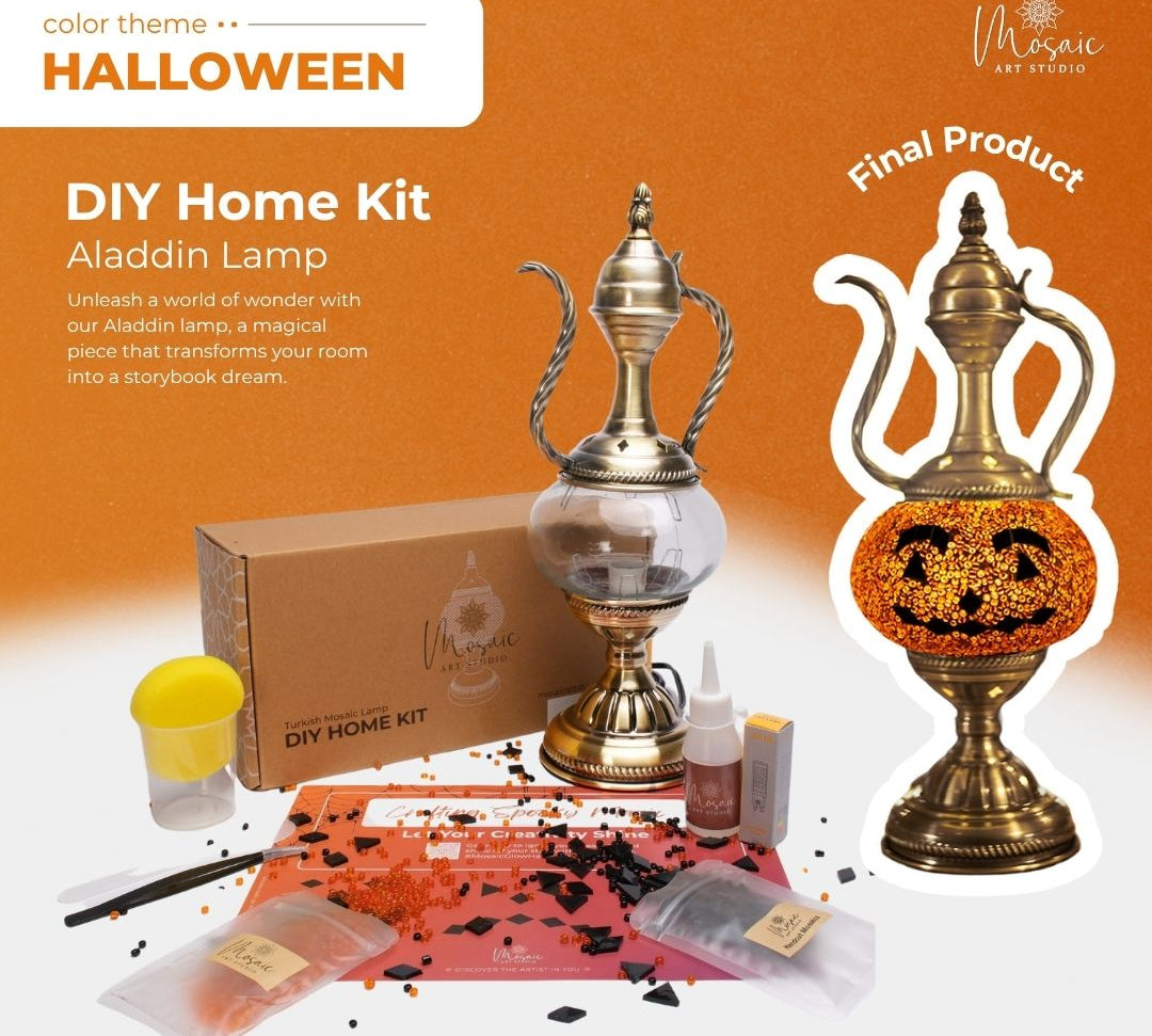 DIY Turkish Mosaic Lamp Kit – Halloween Theme