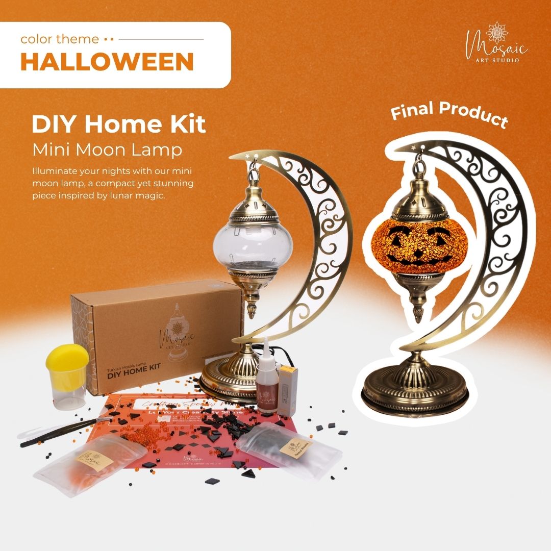 DIY Turkish Mosaic Lamp Kit – Halloween Theme