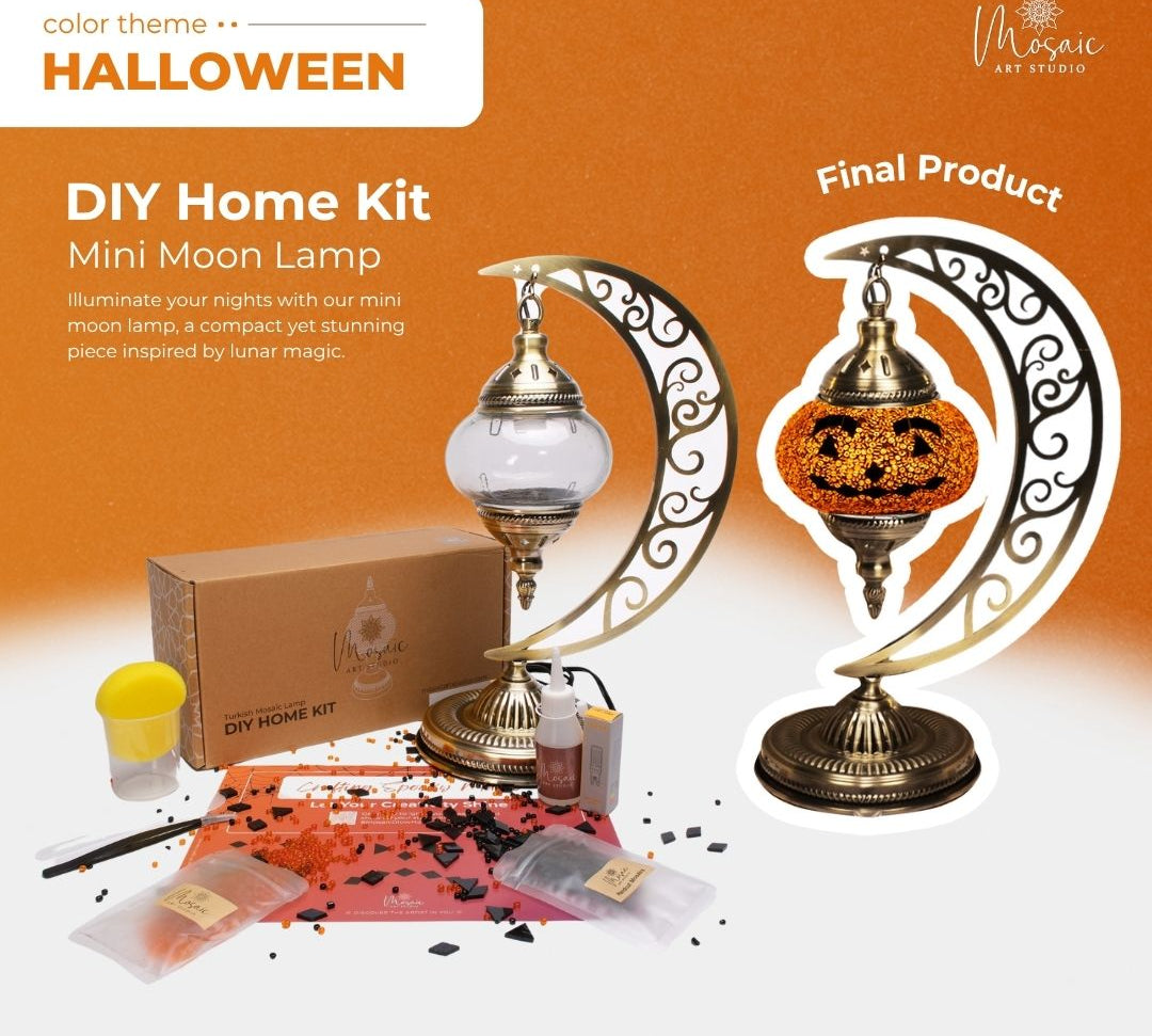 DIY Turkish Mosaic Lamp Kit – Halloween Theme