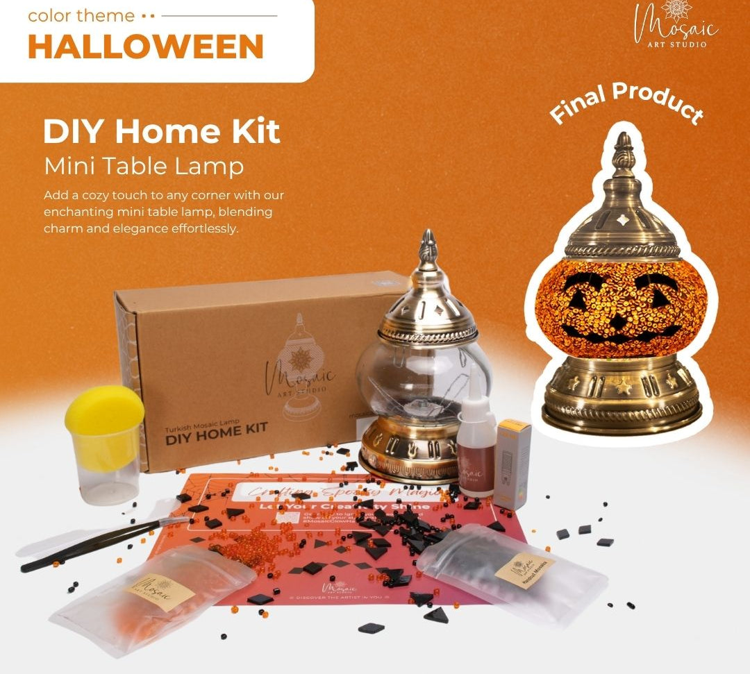 DIY Turkish Mosaic Lamp Kit – Halloween Theme