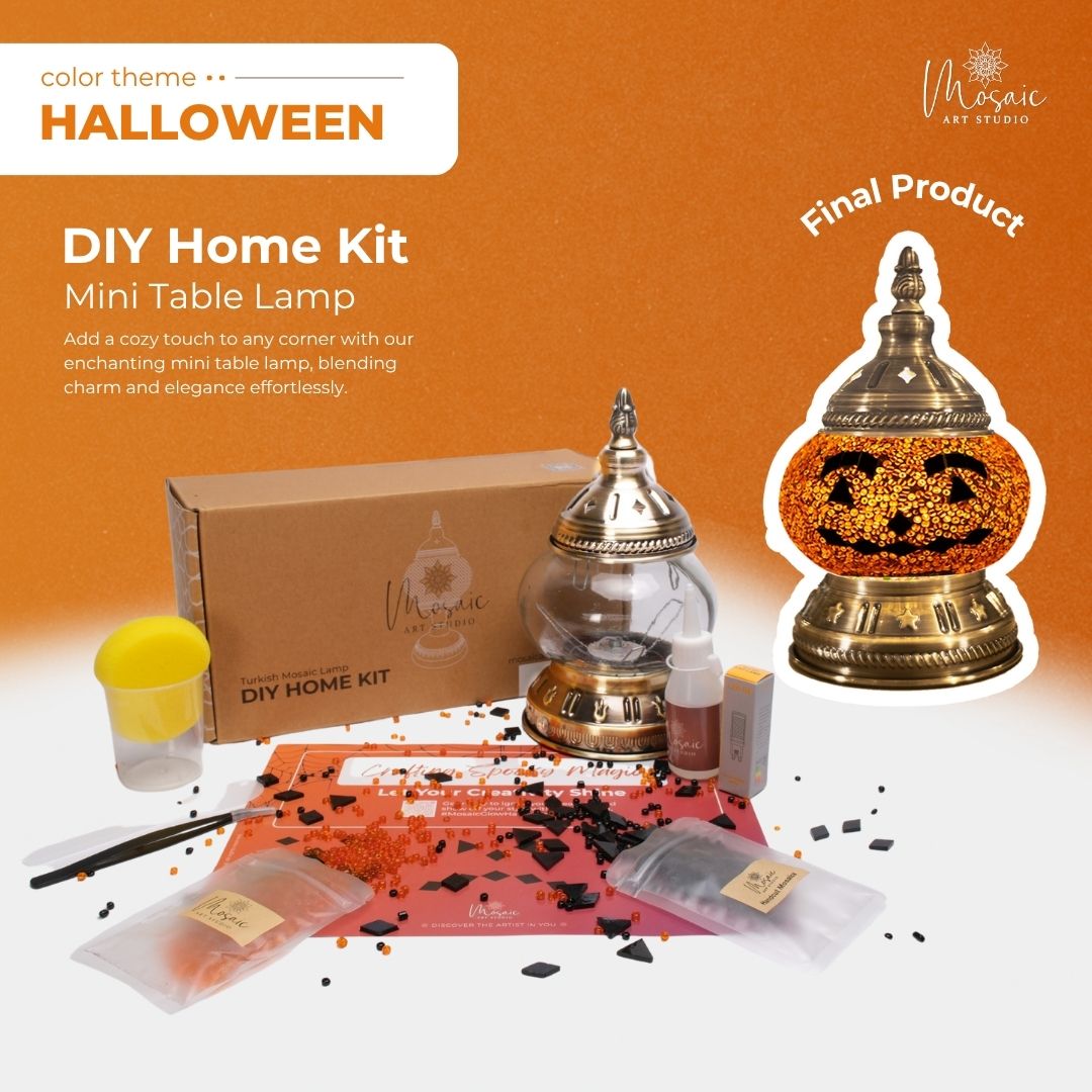DIY Turkish Mosaic Lamp Kit – Halloween Theme