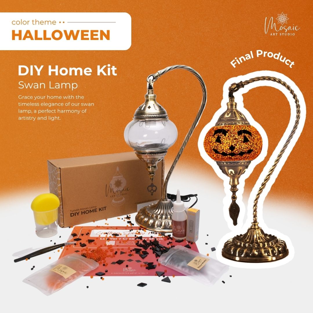 DIY Turkish Mosaic Lamp Kit – Halloween Theme