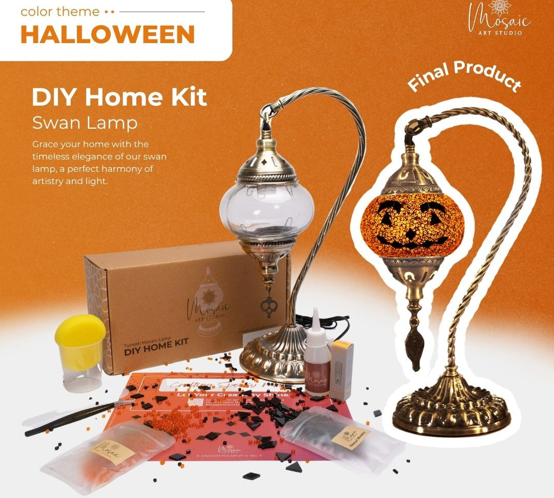DIY Turkish Mosaic Lamp Kit – Halloween Theme