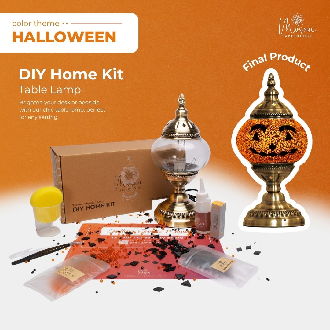 DIY Turkish Mosaic Lamp Kit – Halloween Theme