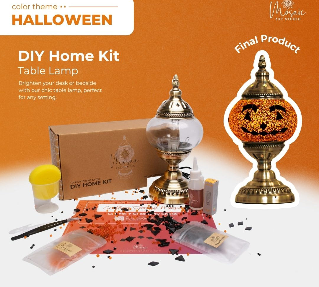 DIY Turkish Mosaic Lamp Kit – Halloween Theme