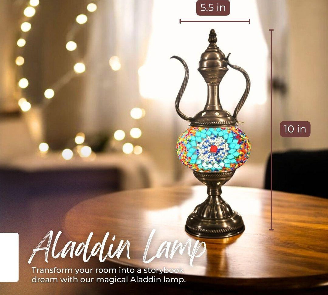 Handmade Mosaic Lamp - Sapphire Sunflower