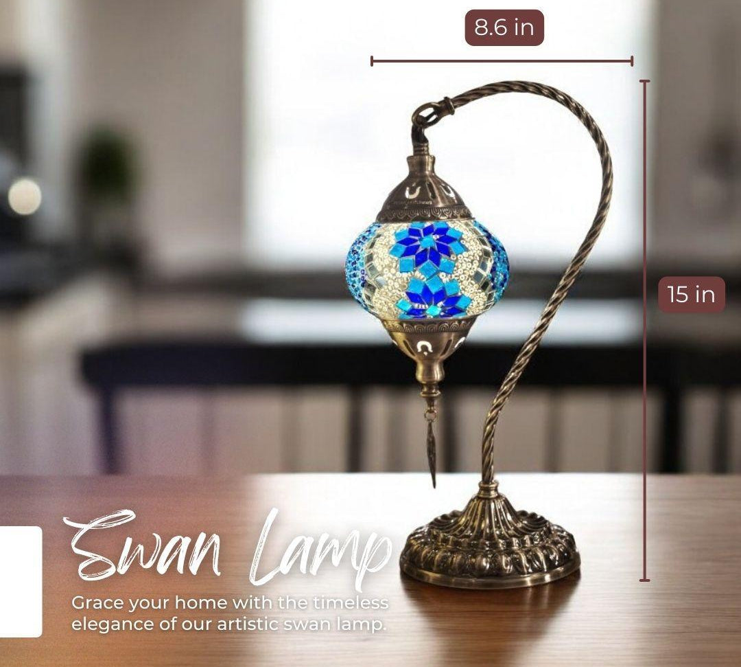 Handmade Mosaic Lamp - Aegean Twin Blooms