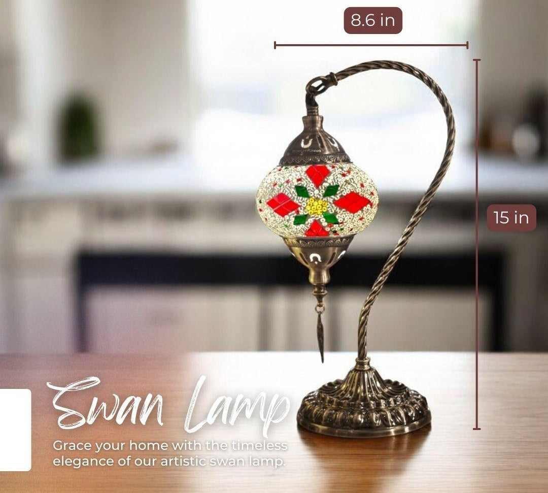 Handmade Mosaic Lamp - Christmas Flower