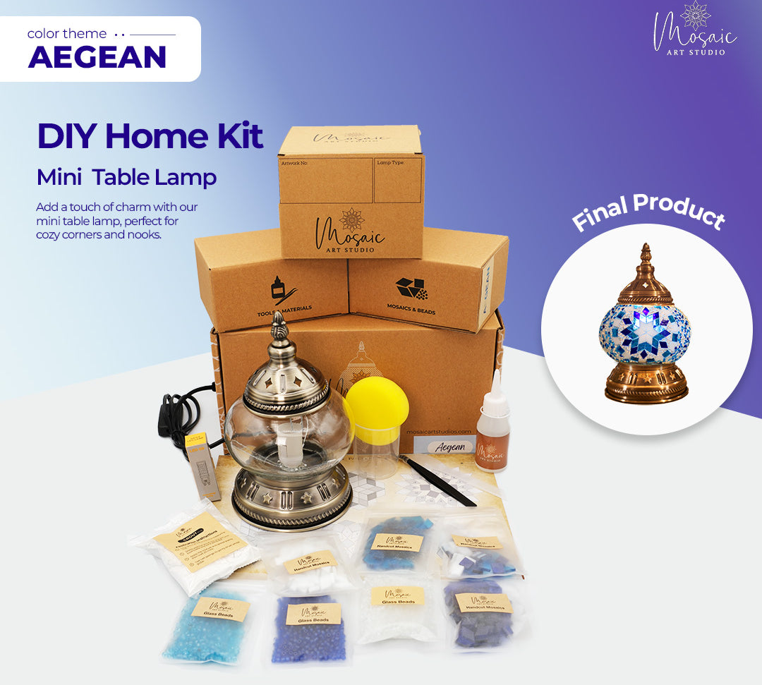 AEGEAN Color Theme Turkish Mosaic Lamp DIY Home Kit