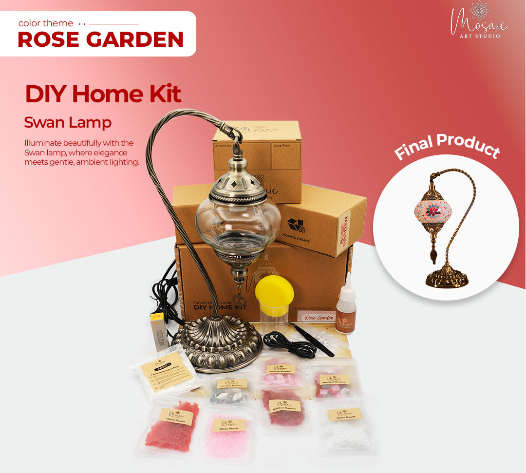 ROSE GARDEN Color Theme Turkish Mosaic Lamp DIY Home Kit