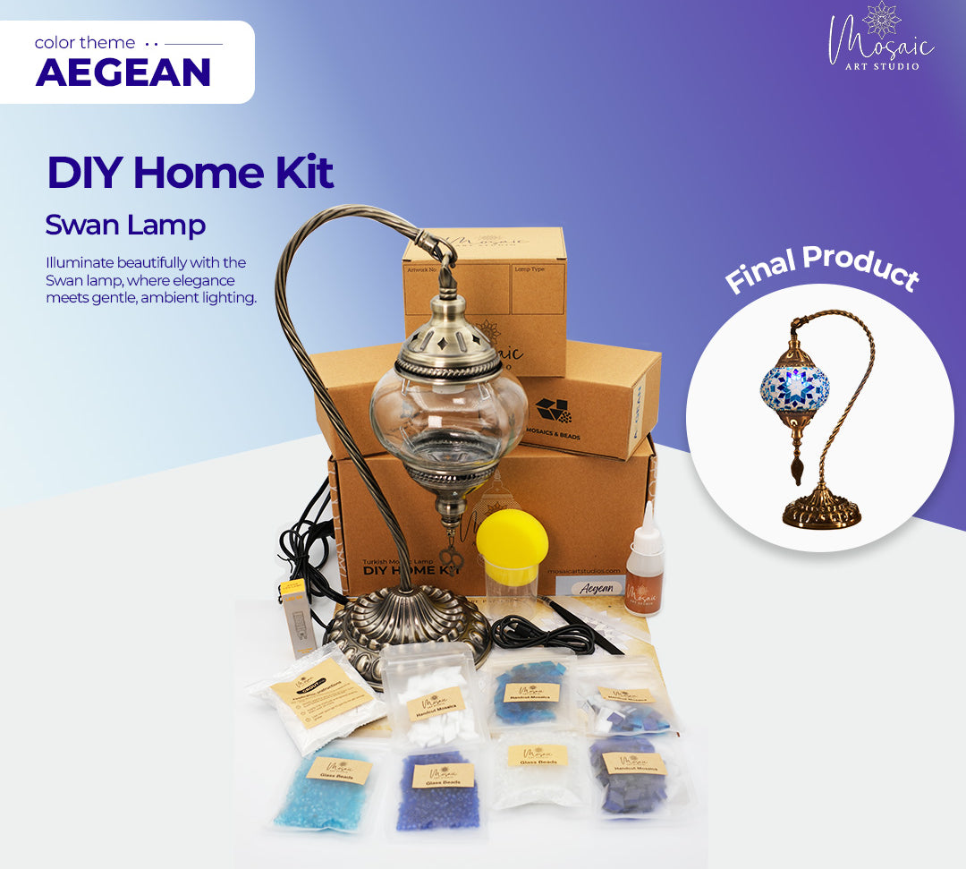 AEGEAN Color Theme Turkish Mosaic Lamp DIY Home Kit