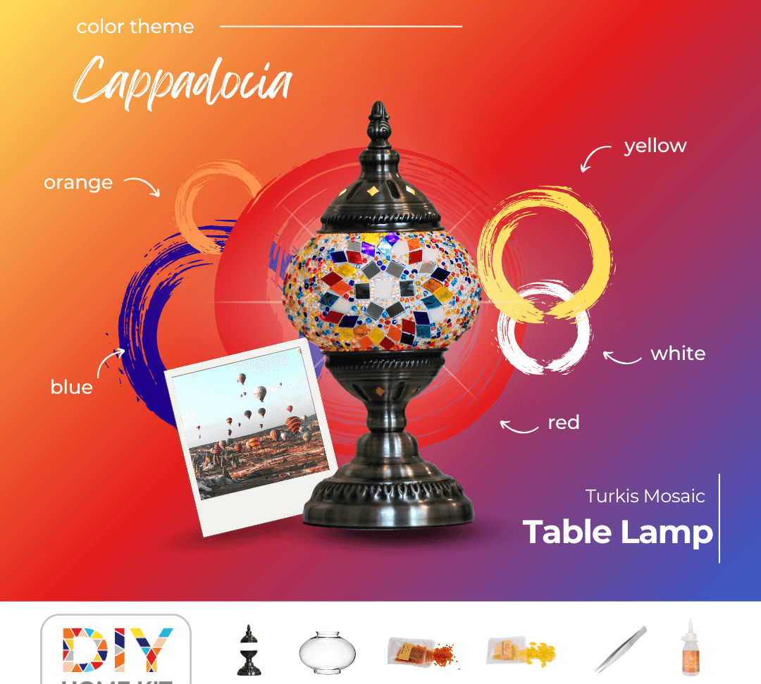 "CAPPADOCIA" Turkish Mosaic Lamp DIY Home Kit - Mosaic Art Studio US