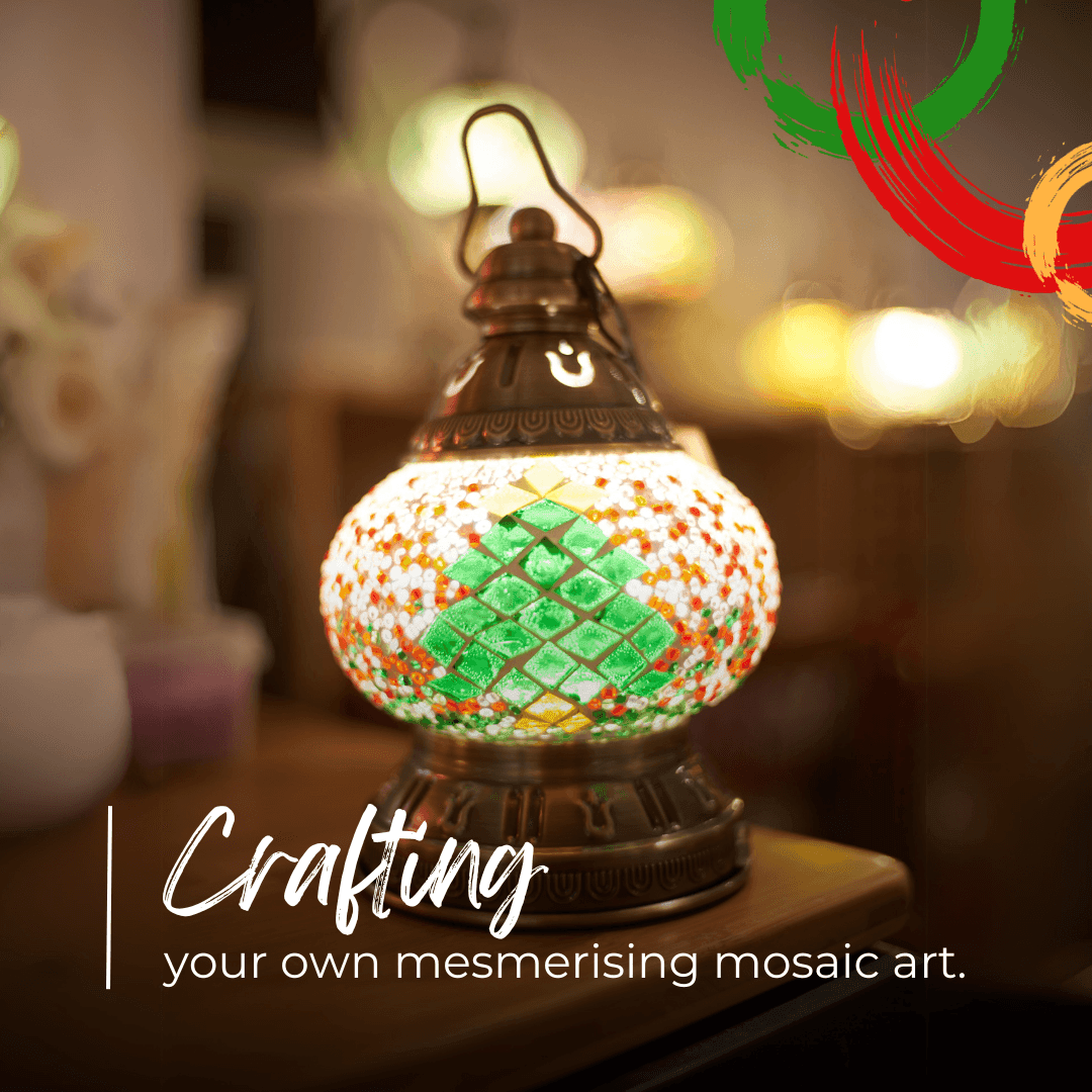 CHRISTMAS Theme Turkish Mosaic Lamp DIY Home - Mosaic Art Studio US