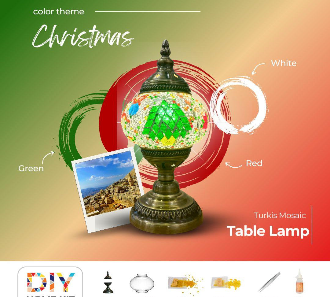 "CHRISTMAS“ Turkish Mosaic Lamp DIY Home Kit - Mosaic Art Studio US