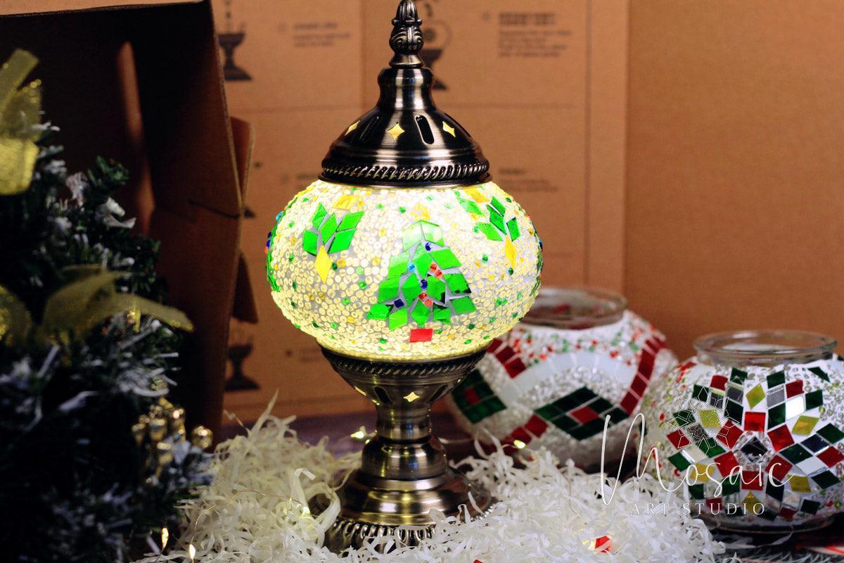 CHRISTMAS Theme Turkish Mosaic Lamp DIY Home - Mosaic Art Studio US