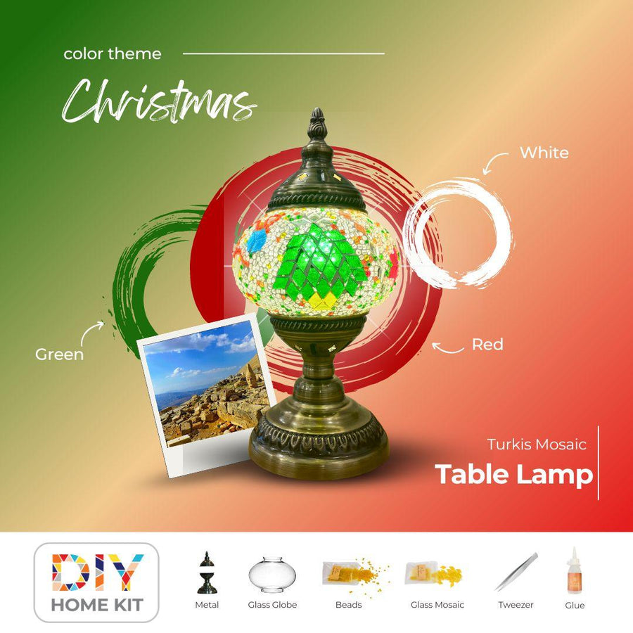 "CHRISTMAS“ Turkish Mosaic Lamp DIY Home Kit - Mosaic Art Studio US