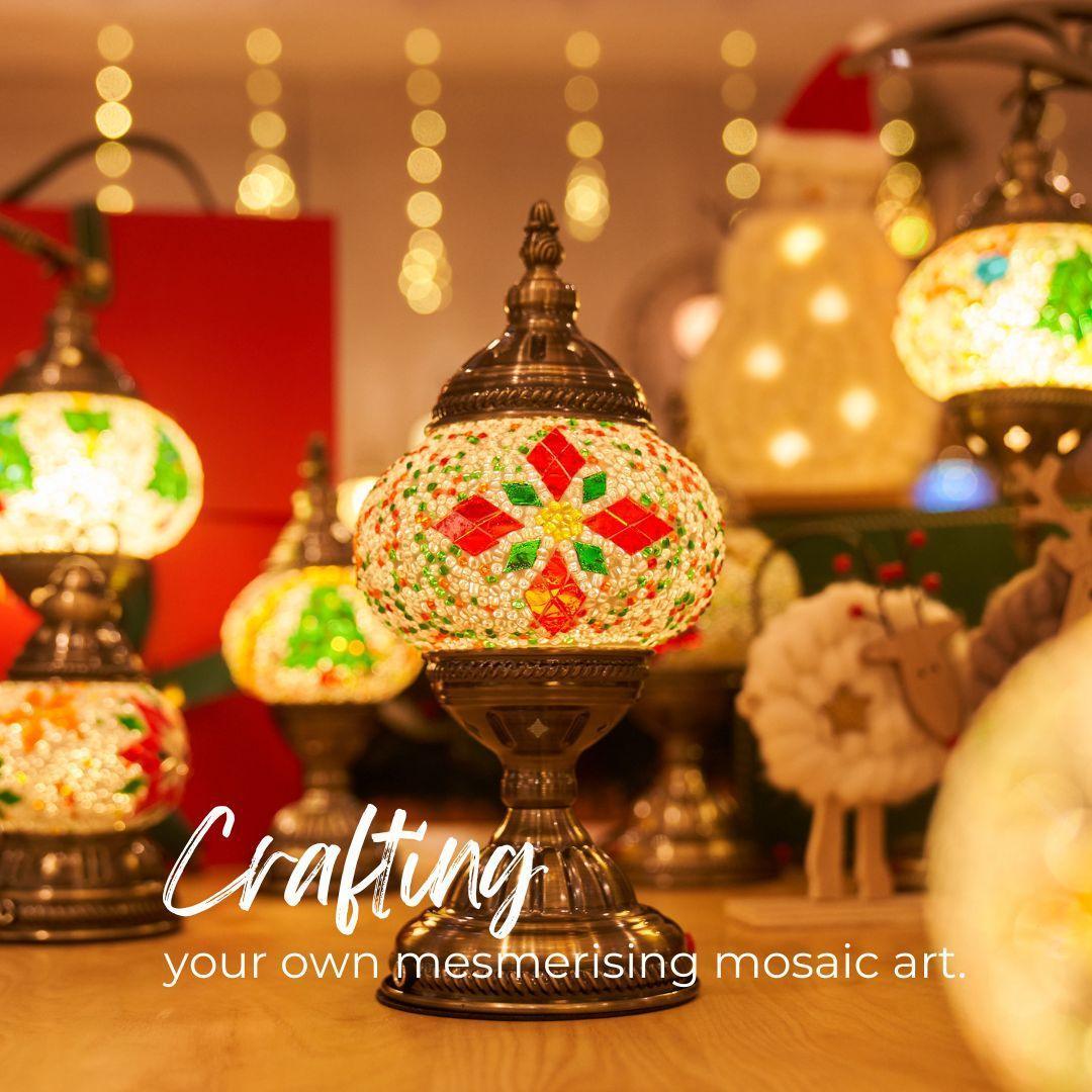 CHRISTMAS Theme Turkish Mosaic Lamp DIY Home - Mosaic Art Studio US