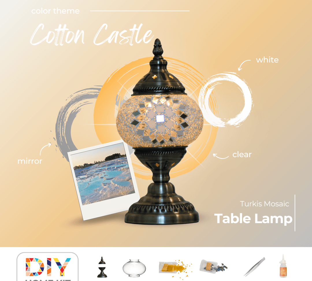 "COTTON CASTLE" Turkish Mosaic Lamp DIY Home Kit - Mosaic Art Studio US