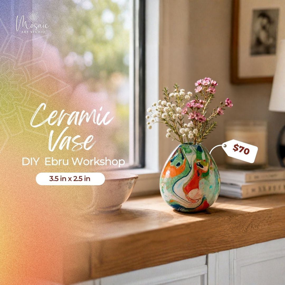 DIY Ebru Workshop - Ceramic Vase