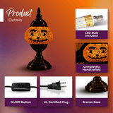 Halloween Cute Pumpkin Face Mosaic Lamp - Mosaic Art Studio US