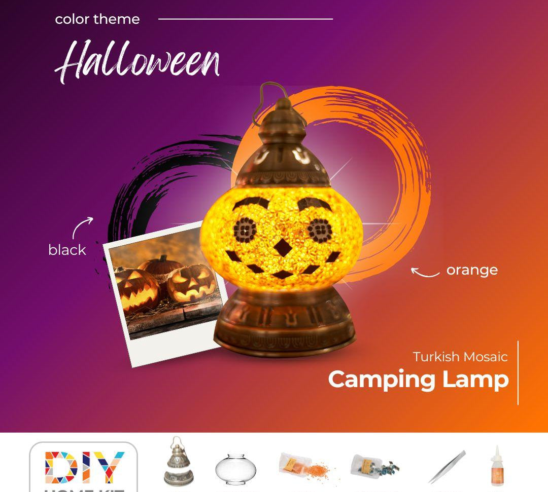 "HALLOWEEN" Portable and Chargeable Mosaic Lamp DIY Home Kit - Mosaic Art Studio US