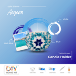 Mosaic Candle Holder DIY Home Kit "AEGEAN" - Mosaic Art Studio US
