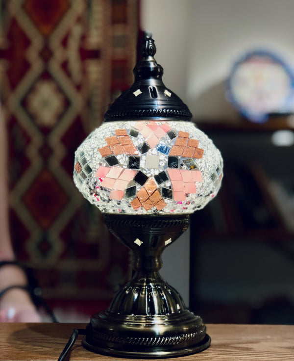Blush petals on white. Handmade with love at a Mosaic Art Studio workshop.