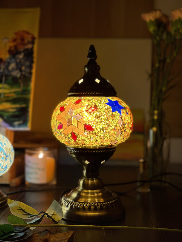 Gold with a cobalt star. Handmade with love at a Mosaic Art Studio workshop.