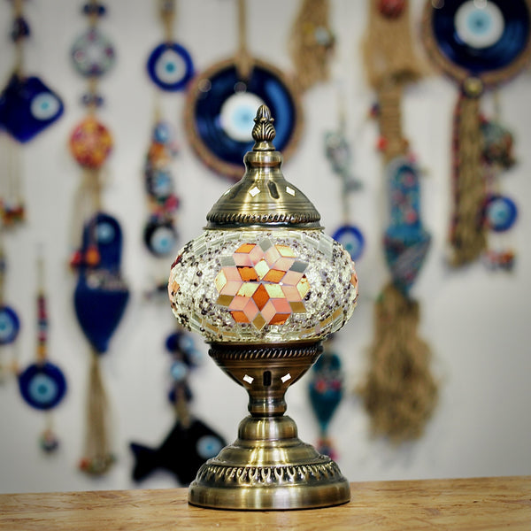 Peach and silver star. Handmade with love at a Mosaic Art Studio workshop.
