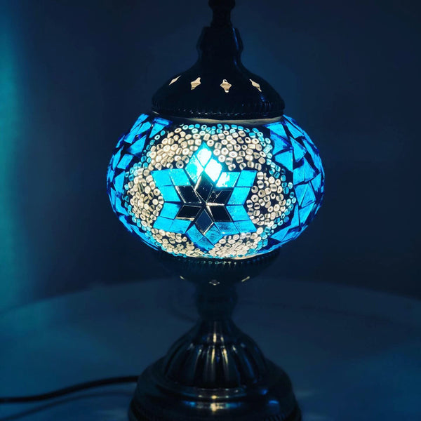 Turquoise star with silver beads. Handmade with love at a Mosaic Art Studio workshop.