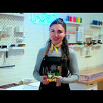 Mosaic Art Studio instructor explains what happens in an Ebru water marbling workshop, with subtitles