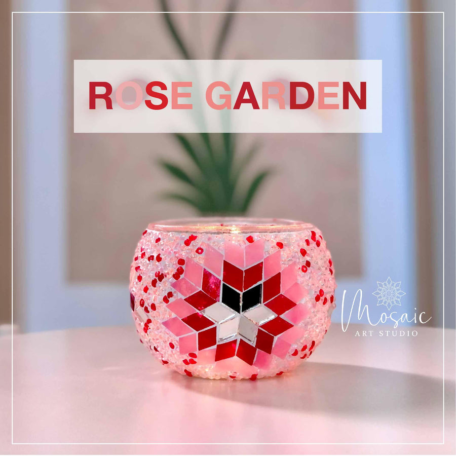 Mosaic Candle Holder DIY Home Kit "ROSE GARDEN" - Mosaic Art Studio US